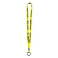 1/2" Waffle Weave Dye Sublimated Lanyard w/ Metal Crimp & Metal Split Ring